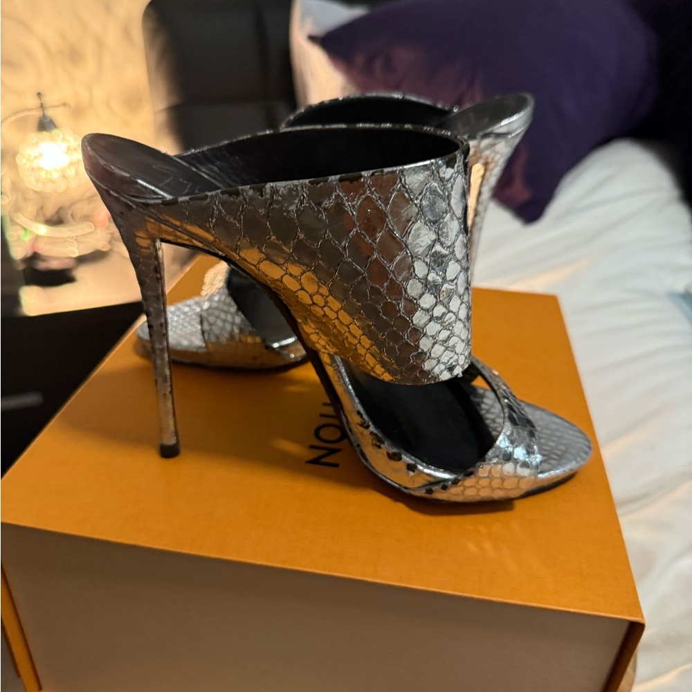 Giuseppe Zanotti Metallic Snakeskin Heels
